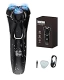 ViKKent Rasierer Herren Elektrisch mit 4D-Schwebekopf 2026 New, IPX7 Wasserdichter Elektrorasierer, 90 Min Laufzeit, Kabellos LED Elektrischer Nass- und Trockenrasierer mit Pop-Up Trimmer, Reisesperre