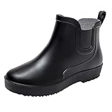 Damen Regenstiefel，Wasserdicht Rutschfest Gummistiefel，Fashion Freizeit Stiefel，Outdoor Trekking Schlupfstiefel，Angelstiefel，Kurze Gartenstiefel，Gummihalbstiefel，Spaziergang Stiefeletten