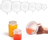 HSYTEK 6 Stück Silikondeckel Dehnbar, Wiederverwendbar...