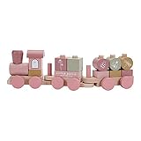Little Dutch Holz-Eisenbahn Zug mit Steck-Formen (Wild Flowers rosa)