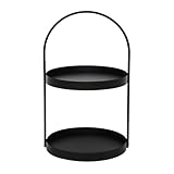 Etagere Marit schwarz aus Metall modernes Design H46cm Metalletagere mit Griff