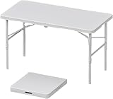Creperture Klappbarer Picknicktische, 122x60x50-74cm Verstellbarehöhe Gartentisch Tapeziertisch, Metallrahmen Kunststoff Campingtisch mit Tragegriff Klapptisch für Garten Camping Outdoor
