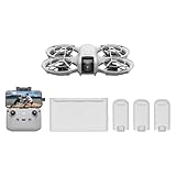 DJI Neo Fly More Combo – Mini Drohne mit Kamera 4K UHD Für Kinder, 135g, Follow-Me, Handstart, Motivverfolgung, QuickShots, Integrierter Propellerschutz, C0, mit RC-N3 und 3 Akkus