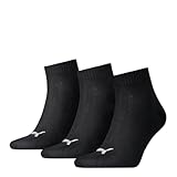 PUMA Unisex Puma Unisex Quarter Plain Sokken (5 stuks) Socks, Schwarz, 39-42 EU