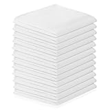 AUYAO Taschentücher Herren 12 Stück Taschentücher Stoff Traditionelle Taschentuch Stofftaschentücher Herren Einstecktuch Weiss Damen Kleine Handkerchief Wiederverwendbar Herrentaschentücher 40x40cm