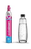 SodaStream QC-Reservepack mit 1x Quick Connect CO2-Zylinder (Ergiebigkeit: 60L) und 1x 1.0 L Glasflasche, Pink, 27.5x16x44, 1053400490