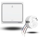 PWR4U funkschalter set mit Empfänger - Wasserdicht - Wireless lichtschalter mit Befestigungsmitteln - Fernbedienung bis zu 200m