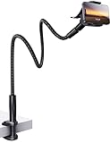 Lamicall Handy Halterung für Bett, Schwanenhals Handy Halter - Flexible Nylon Gewebte Lang Arm [97cm], 360 Grad Drehung Handy Ständer für iPhone 16/15/14/13 Pro Max, Samsung S23, 4-7 Zoll Smartphone