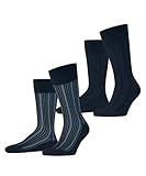 ESPRIT Herren Plush Rib Multipack M So Baumwolle Gemustert Socken, Blau Marine 6120, 43-46 (2er Pack)