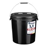 Garronda Eimer mit Deckel 20 L für die Lagerung von Lebensmittel- und Chemischen Produkten 1 Stück Schwarz GD-0104