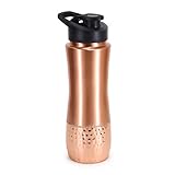 Zap Impex Traveller Kupferwasserflasche | Trinkflasche für Erwachsene Fitnessstudio Büro | Flasche aus reinem Kupfer mit Sipper, 750 ml