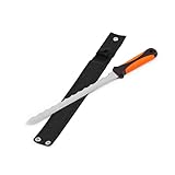 MIVOS Profi Dämmstoffmesser mit Edelstahl Scharfe Doppelklinge 280 mm - Doppelschneidig Dämmwolle Messer mit 28 cm Gezackter Klinge - Isoliermesser mit Messertasche - Styropormesser