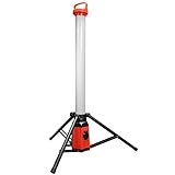 Grafner Profi LED Tower Baustrahler mit Steckdose und Stativ, 360° 7500 Lumen, 100 Watt, Höhe: 150 cm, IP44, 6500K Tageslichtweiß, Arbeitsleuchte Baustellenstrahler 360 Grad rundum Arbeitslampe Turm