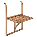 DECORN Balkontisch Hängetisch Balkonhängetisch Klappbar Klapptisch Balkon Holz Tisch