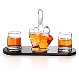 Roedax Wein-Dekanter, Fingerglas-Dekanter-Set, transparenter Dekanter, personalisierter Likör-Dekanter, 1000 ml, Whisky-Dekanter-Sets