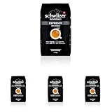Schwiizer Schüümli Espresso Ganze Kaffeebohnen 1kg - Intensität 4/5 - UTZ-zertifiziert (Packung mit 4)