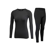 UKKD Thermounterwäsche Thermische Unterwäsche Für Frauen Für Frauen Trainingsanzug Winter Warm Langer Johns Set Schnell Trockene Stretch Plus Samtset