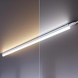 ledscom.de LED Unterbauleuchte RIGEL, Farbtemperatur einstellbar, Stecker, 89cm, 10,1 W, 1122lm, warmweiß/weiß