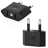 Oliveria 2 Stück Reiseadapter, US to EU Adapter, Adapterstecker USA Deutschland Stecker, Reisestecker US auf EU, USA Steckdose, Stecker Adapter für Geräte mit USA-Netzteil