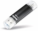 Hama 128GB USB-Speicherstick mit USB 3.0 & microUSB (2-in-1 USB-Stick, z.B. für Android Handy, Tablet, Computer, Notebook, PC, Laptop, MacBook, OTG, 40MB/s) Handy-Stick, Doppel Memory-Stick schwarz