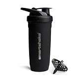 Smartshake Reforce Edelstahl-Protein-Shakerflasche 900 ml | 30 oz - Auslaufsicherer Schraubverschluss - BPA-frei - Unisex - Schwarz