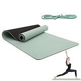Yogamatte, mit Tragegurt, dick, rutschfest, für Zuhause, Fitnessstudio, Yoga, Pilates-Matte, für Barfuß, Pilates, Workout, Boden, Studio, Zuhause, Zimmer, Outdoor, Indoor, Reisen, Herren und Damen