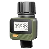 Diivoo Wasserdurchflussmesser, Digitaler Schlauchwasserzähler mit 4 Messmodi & 180° abnehmbarem Panel, IP54 Liter/Gallone Gartenwasserzähler für Schlauchgewinde