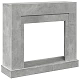 vidaXL Kaminumrandung, Dekorative Kaminkonsole, Kaminsims Dekokamin für Wohnzimmer, Kaminattrappe Kaminverkleidung, Betongrau Holzwerkstoff