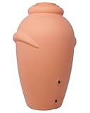 Ondis24 Regenspeicher Regentonne Regenwassertonne Wasserbehälter Wasserspeicher Amphore Terracotta 360L aus Kunststoff mit 2 Entnahmestellen und integriertem Blumenkübel (360 Liter)