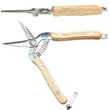 Bloomstar by Crescience Crop & Trim N°5 Gartenschere Pflanzenschere mit ergonomischen hochwertigen Holzgriffen Edelstahl Ernteschere Pflückschere Rosenschere Baumschere