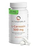 vitworld L-Carnosin 500mg, Natürliche, körpereigene Substanz, 60 Kapseln