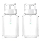 2 Stück Nagellackentferner Dispenser Leere 200ml Transparente Pumpflasche Pumpspender für Reinigungsmittel