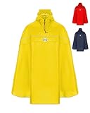 HOCK Fahrrad Regenponcho mit Kapuze inkl. Sichtfenster - Fahrradponcho Wasserdicht mit Reflektoren - Herren Damen Regenschutz - optimales Regencape zum Mitnehmen für alle Biker - Gelb - L