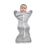 NAVESO Baby Schlafsäcke Neugeborene, Sommerschlafsack Baby, Pucksack Baby 0-3 Monate mit Bio-Baumwolle Mit Verstellbarem Klettverschluss Universal FüR MäDchen Und Jungen (Grau)