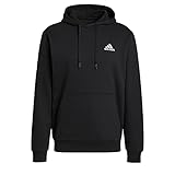 adidas Herren Essentials Fleece Hoodie, Black / White, XL