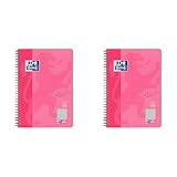 Oxford Touch Collegeblock B5 kariert mit Rand, 80 Blatt, pink (Packung mit 2)