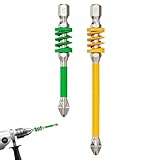Hogvinnatil Schraubendreher-Bit-Set, 2-teilig, magnetisch, für Bohrer, robustes Metallwerkzeug mit Feder, rutschfest, für Heimwerker, Gipsplatten, elektronische Wartung, Gebäude