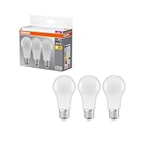 Osram LED Base Classic A, in Kolbenform mit E27-Sockel, Nicht Dimmbar, Ersetzt 100 Watt, Matt, Warmweiß - 2700 Kelvin, 3er-Pack