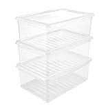 keeeper Aufbewahrungsboxen mit Air Control System, 3-teiliges Set, Höhe: 14 cm, 3 x 11 l, 39 x 26,5 x 14 cm, Bea, Transparent