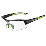 ROCKBROS Radbrille Sonnenbrille Photochromatische Polarisierte Brille Halbrahmen UV-Schutz Ultralleicht(Grün)