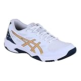 Asics Damen Gel-Rocket 11 Sneaker, White Pure Gold, 43.5 EU