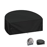 LAMUNI Sonneninsel Abdeckhaube Wasserdicht Outdoor Loungeinsel Abdeckung Halbrund Winterfest Abdeckplane Liegeinsel, 420D Oxford Sonneninsel Schutzhülle für Garteninsel Gartenmuschel, 180x90x80cm