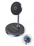 UGREEN 2-in-1 magnetischer Ladeständer Kabellose Ladestation Ladegerät kompatibel mit Apple iPhone 14 Pro Max, 14 Plus, 14 Pro, 13, 13 Mini, 13 Pro, 12, 12 Pro, AirPods 3, 2, Pro