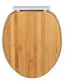 WENKO WC-Sitz Mod. Bambusa, Toilettensitz aus Bambus mit Easy-Close Absenkautomatik und Fix-Clip Hygienebefestigung, mehrfach lackiert und feuchtigkeitsresistent, (B x T): 34,5 x 40,5 cm, Natur
