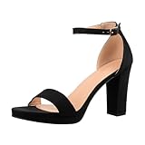 Elara Damen Pumps High Heels Chunkyrayan WW100 Black-38