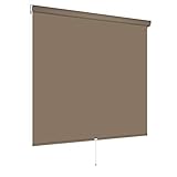 Springrollo Mittelzugrollo Schnapprollo viele Größen und Farben Montage Träger Metall Rollo Vorhang Blickdicht lichtdurchlässig Fenster Sonnenschutz Sichtschutz Blendschutz (190 x 180 cm, Caffee)