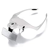 Lupen, Headhand Lupenbrille 4 Paar HD-Linse 1X 1,5X 2X 2,5 X 3,5 mit LED-Lampe Lesebeleuchtung Lupe das Geschenk