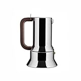 Alessi 9090/6 Espressomaschine 6 Tassen für Induktion, Edelstahl, Silber, 15.5 x 13.5 x 27 cm