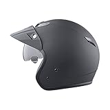 MTR Jet Sun Jethelm mit Sonnenblende, ECE Zertifiziert, Mopedhelm mit Helmschirm, Herren & Damen, M, Leichter Jethelm mit Visier, Ideal als Rollerhelm & Vespahelm