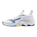 Mizuno Wave Momentum 3 Volleyballschuh für Erwachsene, unisex, Weiß-bellwether Blue, 10.5 Wide Women/9 Men